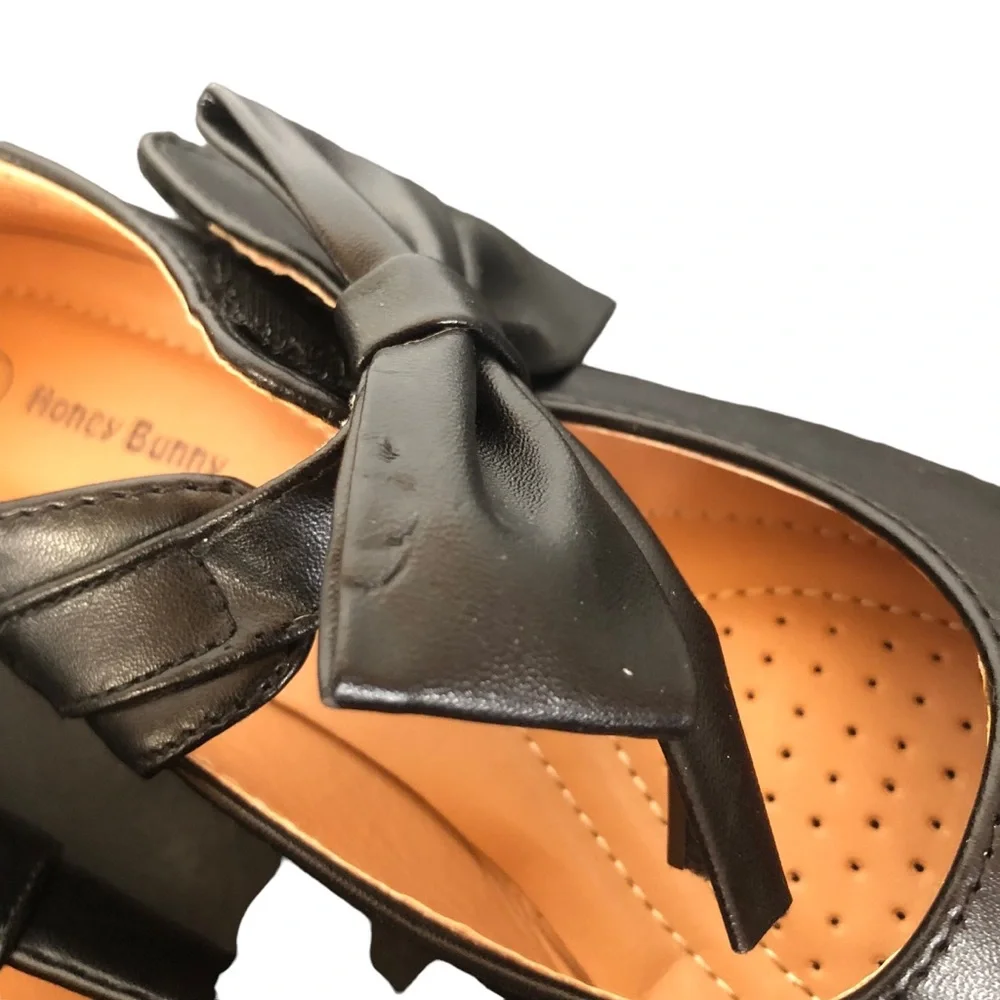 Honey Bunny Black Big Bow Ballet Flats size 3 - Picture 6 of 14